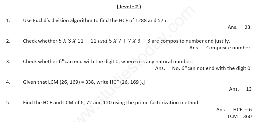 assignment of real numbers class 10